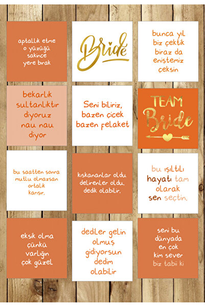 Pankart Evi Bekarlığa Veda Partisi Motto 12 Adet Eğlenceli Kartlar Bride To B...