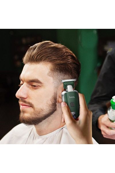 REDz Accessories Hair Clipper, Hoco HP23 Hair Clipper, 600mAh Capacity, 7000rpm Speed, Digital Display, Green