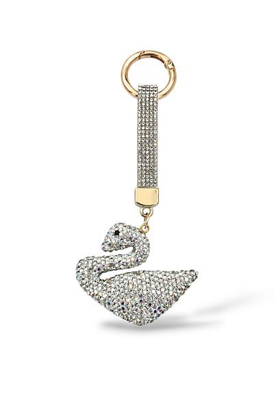 Çlk Accessories Premium Stone Swan Keychain Bag Accessory and Keychain 031