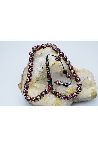 Skygo Oltu Stone and Galalith Double Fountain Embroidered Rosary