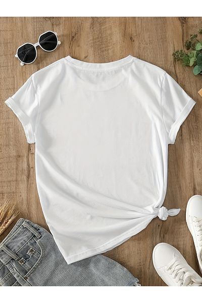 uyguntarz Unisex Αγαπημένο T-shirt με σχέδιο Καρδιά με Πόδια Γάτας