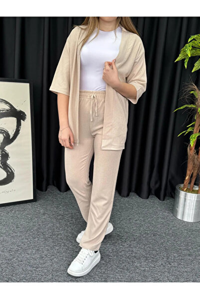 Revasser Set kimono pentru femei, cu design special, din țesătură plisată, cu...