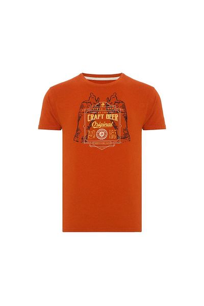 ROUTEFIELD Men's Orange T-Shirt - Tract Model