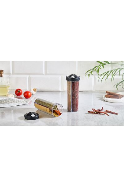 Demir Çeyiz Dmr Life Salt Shaker Three Compartment Spice Rack One Movement Three Flavors Practical and Fast Use