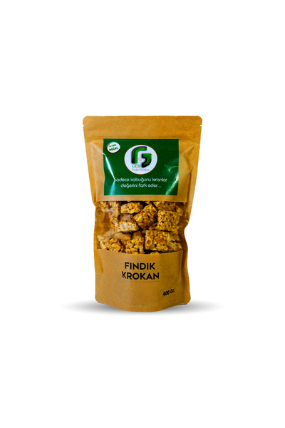 Gebi Doypack Ambalajda Fındık Krokan -Taze Üretim, Yeni Mahsül - 400 Gr