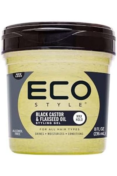 ECO STYLE Eco Styler Black Castor & Flax Seed Oil, 8Oz, 236 ML (Pack Of 1)