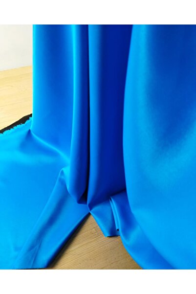 Kumaş Parça فيسكوز ساتان أزرق - ظهر سلكي (150 سم × 200 سم)