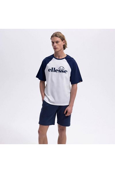 Ellesse Ανδρικό T-Shirt White - Navy Blue Em009-2-nv