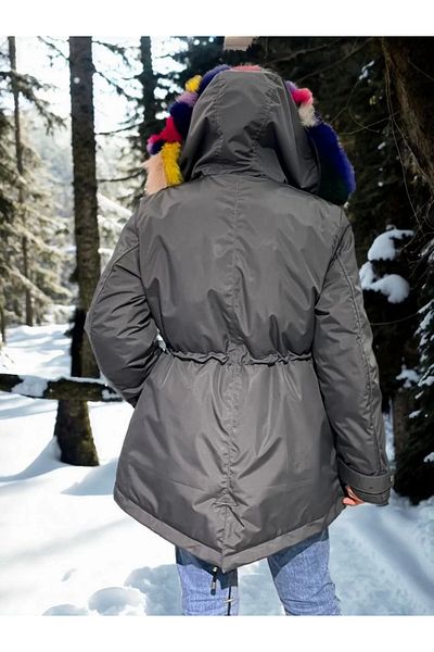 MODA Women's Waterproof Hooded Coat - Smoked
