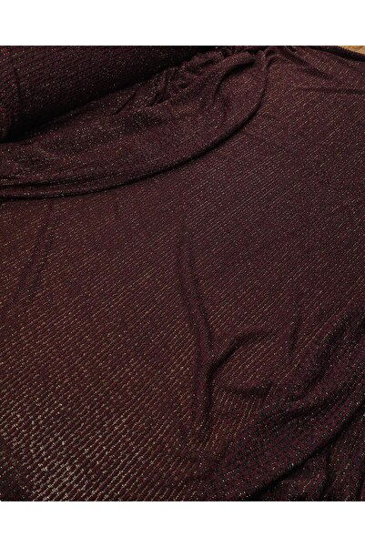 Kumaş Parça Tricotat Semi-transparent Sclipici Transiciune Culoare Bordeaux Latime: 150 cm