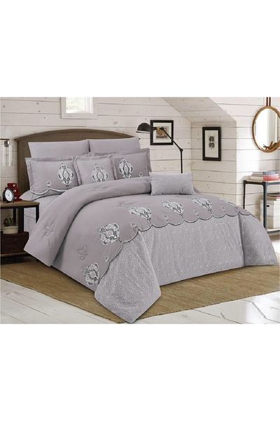 HOURS Venus-02 8-piece comforter set, made of durable, soft, and distinctive fabric, for two people
