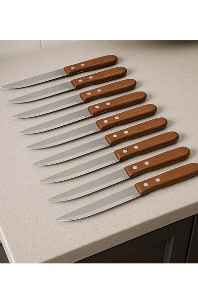 ALMUFARREJ Stainless steel fruit knife set, comfortable handles, lightweight and easy to clean, wooden handle