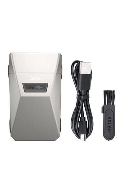 REDz Accessories Ξυριστική μηχανή Hoco HP31, ηλεκτρική και φορητή, αθόρυβη και αδιάβροχη, μεταλλική, ασημί