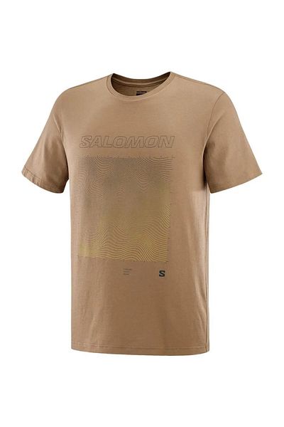 Salomon Ανδρικό T-Shirt LC 2219200   - Γραφικό SS Tee, Καφέ