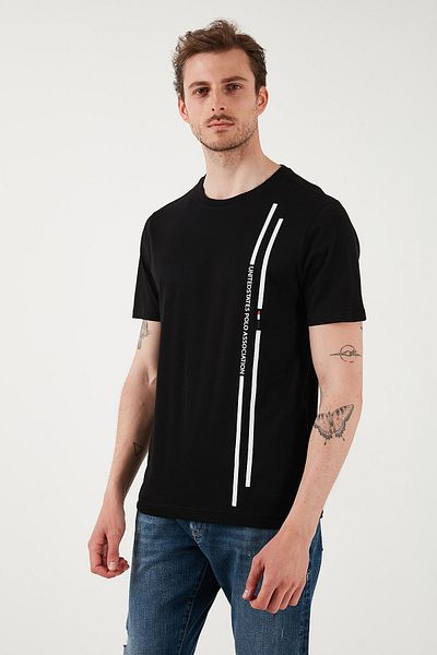 U.S. Polo Assn. U.S. Polo 100% Cotton Regular Fit Crew Neck Stripe Logo t Shirt Men t Shirt G081Sz0112104061