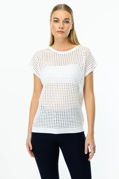 ON TRİKO Bluză cu mâneci joase din plasă 59301-25