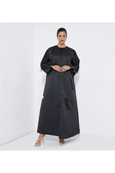 Rosette Abaya Black B-Stones Weaving
