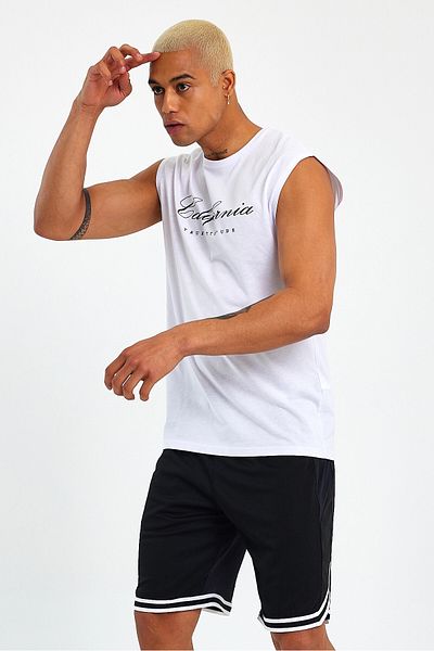 Superlife Superlife Men's Crew Neck Regular Fit California Printed T-Shirt Spr23At342