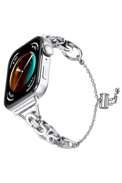 REDz Accessories Curea Linked pentru Huawei Watch Fit 3, aspect modern, metalică, argintie
