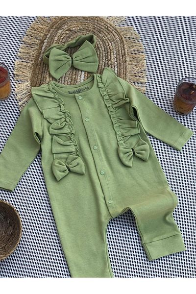 tinitins Baby Girl Bow Ruffle Romper