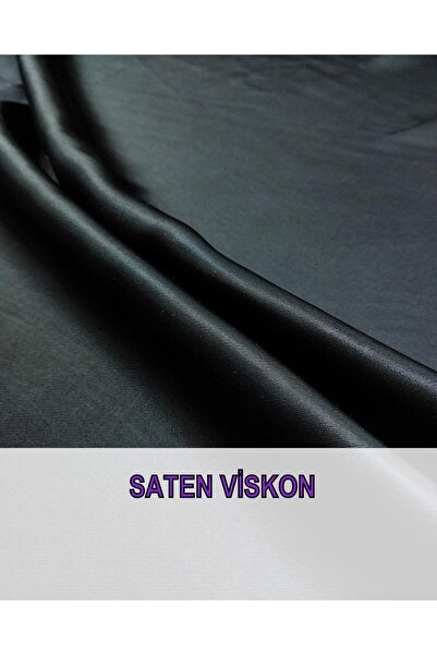 Kumaş Parça Сiyah Renkte Сатен Віскоза (Ш 145 см x Довжина 365 см)