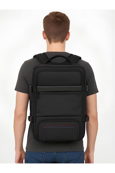 başkent çanta Travel Backpack Expandable 17.3" Inch with Laptop Compartment with USB Apparatus 8683255013791