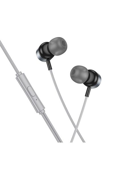 REDz Accessories Căști universale cu fir, USB tip C, microfon, Hoco M122, gri metalizat