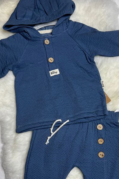 Mini Baray Rabbit Ears Knitted Muslin Double Set 9 -12-18
