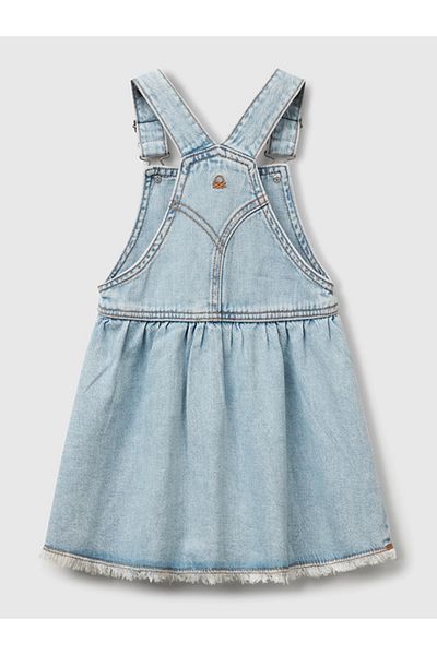 Benetton Girl's Denim Salopet Skirt Blue