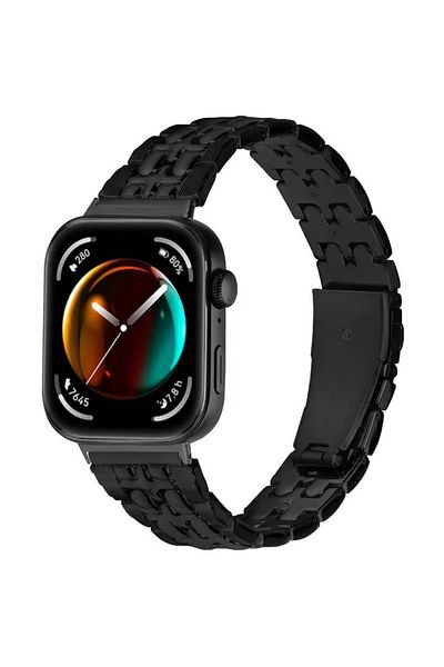 REDz Accessories Curea Cross Link pentru Huawei Watch Fit 3, aspect business, metalică, neagră