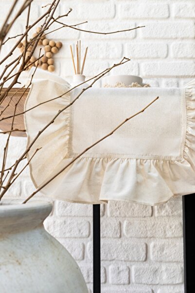 abidehanım Rufle I OUTLET Runner Volanat Bumbac In Vintage 40 X 110 Cm