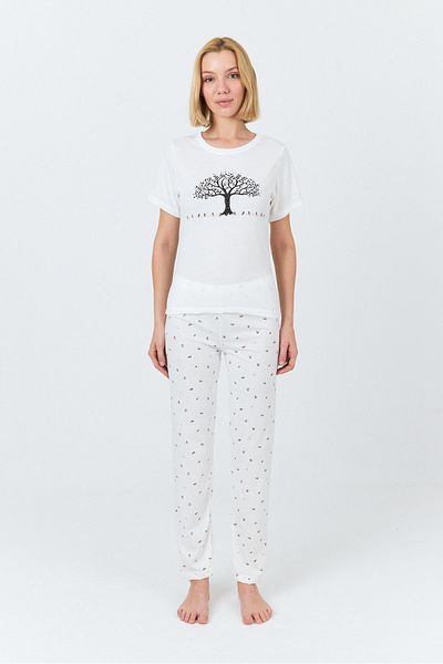 macharel jeans Women's Short Sleeve Printed Pajama Set