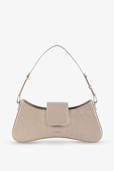 LOVENTA Adjustable Strap Shoulder Bag Greta Mink