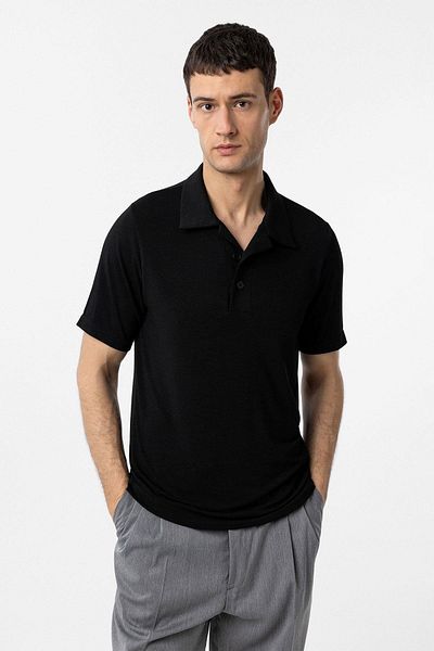 Antioch Black Regular Fit Polo Neck Men's T-Shirt