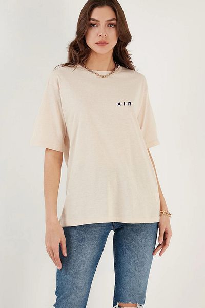 Superlife Superlife Women's Crew Neck Regular Fit Air Printed T-Shirt Spr21Yk23