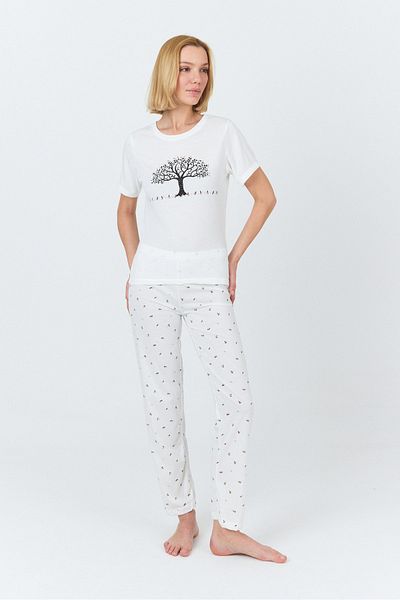 macharel jeans Women's Short Sleeve Printed Pajama Set