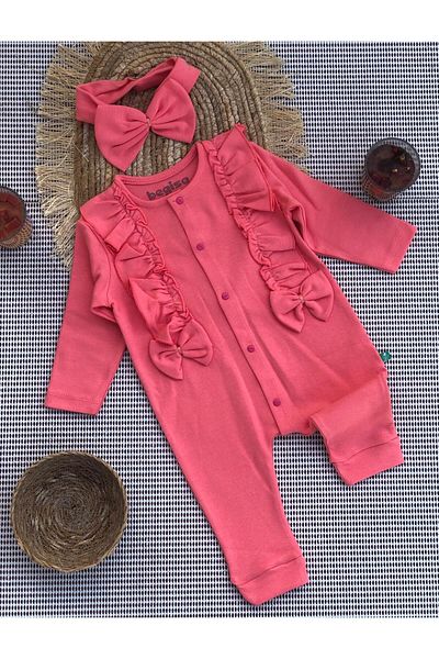tinitins Baby Girl Bow Ruffle Romper