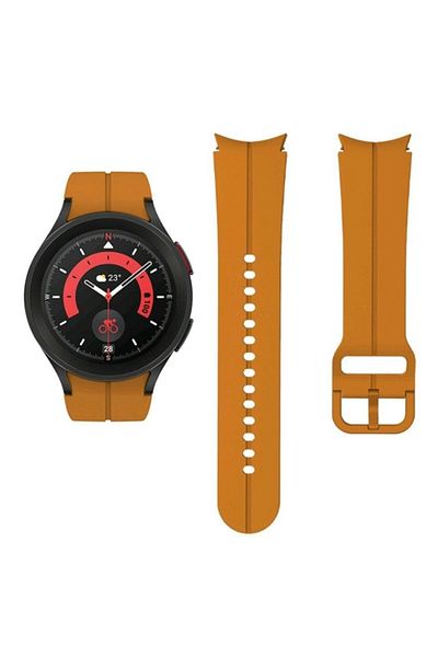 REDz Accessories Sport Strap For Samsung Galaxy Watch, Adjustable, Striped, Silicone, Yellow