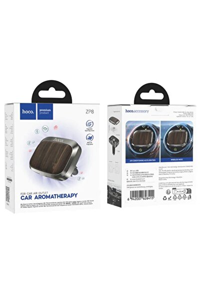 REDz Accessories Αρωματικό χώρου αυτοκινήτου Hoco ZP8, αρωματοθεραπείας για αυτοκίνητο, βάση αεραγωγού, καφέ και ασημί