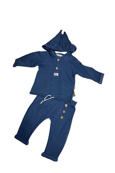 Mini Baray Rabbit Ears Knitted Muslin Double Set 9 -12-18