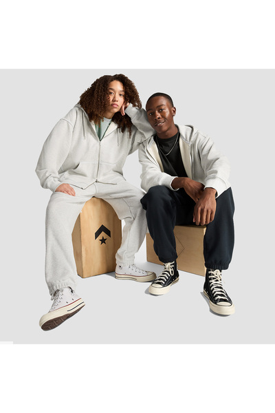 Converse Go-To Star Chevron Unisex Gri Hoodie