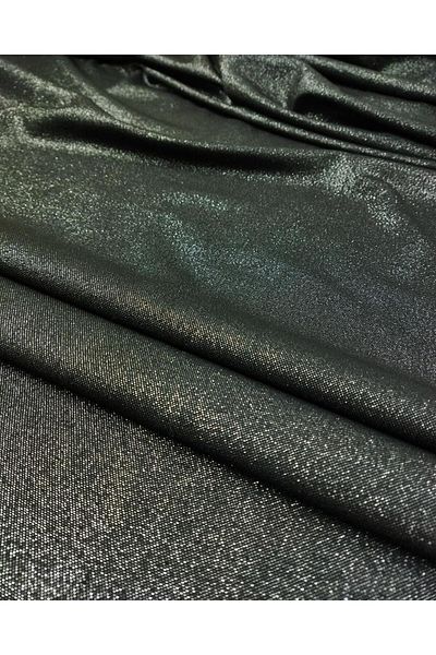 Kumaş Parça Gabardine Soft Flexible Lame Glitter Pass σε Μαύρο Πλάτος: 140 cm