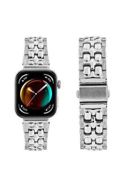 REDz Accessories Curea Cross Link pentru Huawei Watch Fit 3, aspect business, metalică, argintie