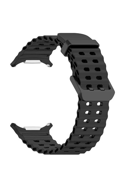 REDz Accessories Ocean Wave Strap, Sport Design, Compatible with Samsung Galaxy Watch Ultra 47mm, Silicone, Black