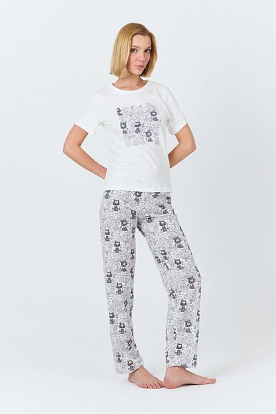 macharel jeans Women's Short Sleeve Printed Pajama Set