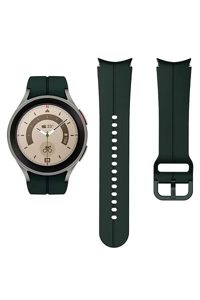 REDz Accessories Sport Strap For Samsung Galaxy Watch, Adjustable, Striped, Silicone, Green