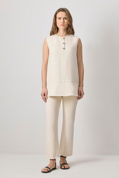 Touché Privé Gold Buttoned Denim Tunic