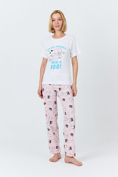 macharel jeans Women's Short Sleeve Printed Pajama Set