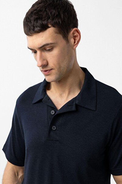 Antioch Navy Blue Regular Fit Polo Neck Men's T-Shirt