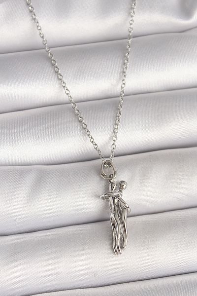 Skygo 316L Steel Silver Color Chain Hug Model Women's Necklace - Tj-Bko9977